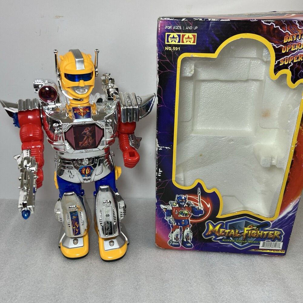Super Mega Heavy Metal Fighter Robot - Vintage Action Figure *NEEDS REPAIR*